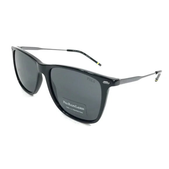 Polo Ralph Lauren Sunglasses PH4163 5001/87 Shiny Black Frames with Gray Lenses - Picture 6 of 11